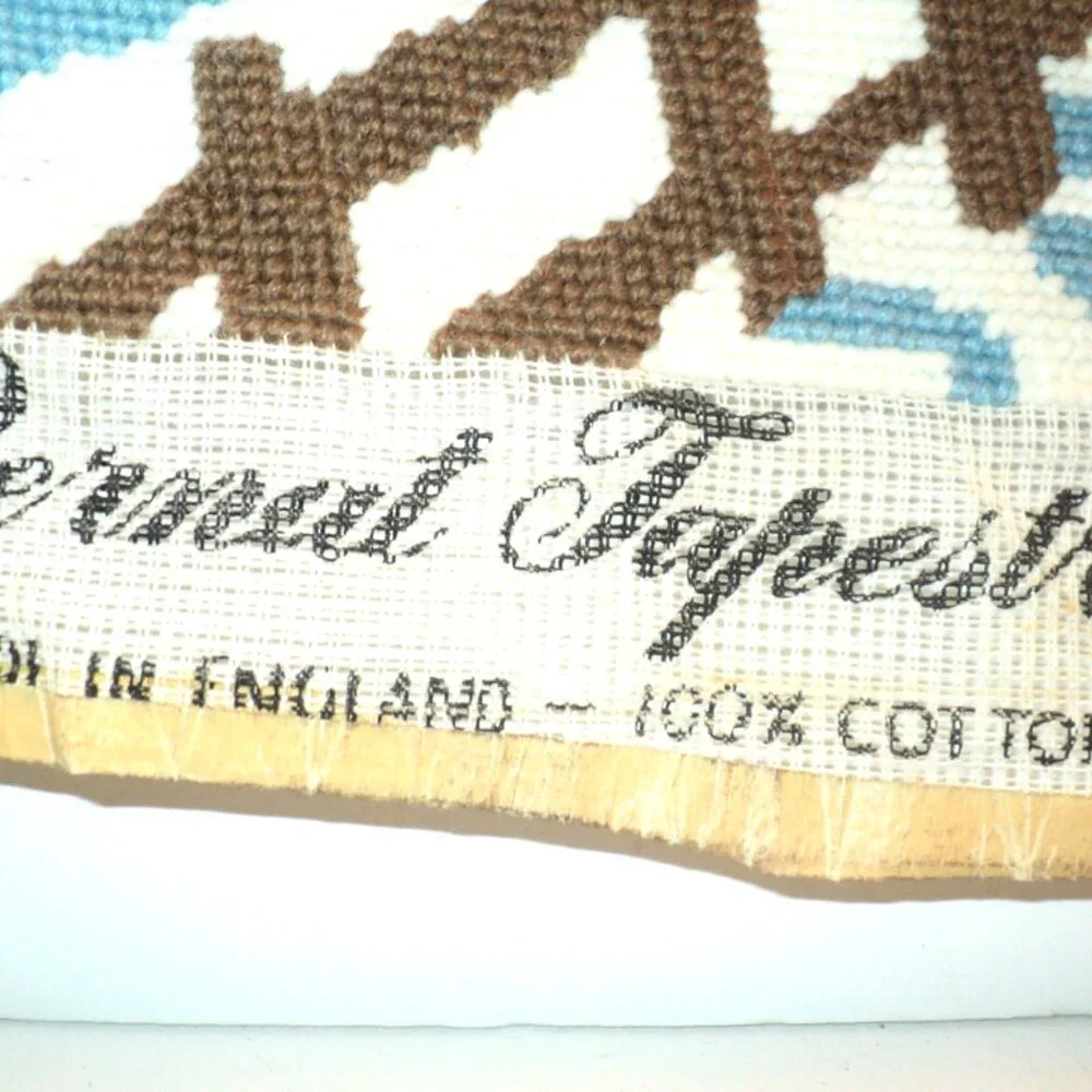 Covered Bridge Needlepoint Completed Picture T00516 Bernat Tapestria England Vtg